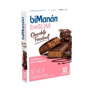 Bimanán Be Slim Barritas de Chocolate Fondant, para Dieta de Reducción de Peso 10 Uds. 400 G