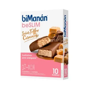 Bimanán Be Slim Barritas Sabor Tofee, para Dieta de Reducción de Peso 10 Uds. 400 G