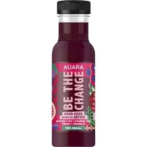 Be The Change Zumo Antiox con Granada, Uva, Arándano Rojo, Hibisco y Vitamina e Auara