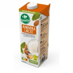 Bebida de Almendra Calcio Carrefour sin Gluten Brik 1 L.