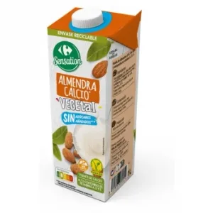 Bebida de Almendra Calcio sin Azúcar Añadido Carrefour sin Gluten Brik 1 L.