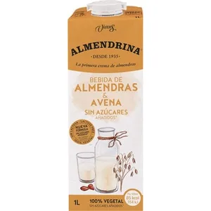 Bebida de Almendras y Avena sin Azúcares Añadidos 100% Vegetal sin Lactosa Almendrina