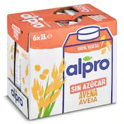 Bebida de Avena sin Azúcar Alpro Pack 6 X 1 L