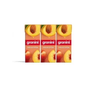 Bebida de Melocotón Granini Pack 3 Minibrik de 20 Cl.