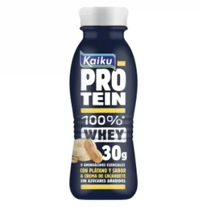 Bebida de Proteína con Plátano y Sabor a Crema de Cacahuete Kaiku Protein sin Gluten sin Lactosa 330 Ml.