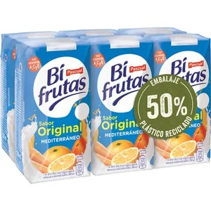 Bebida de Zumo de Frutas Mediterráneo con Leche Desnatada a Partir de Concentrado Pack 6 Juver