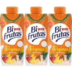 Bebida de Zumo de Frutas Mediterráneo con Leche Desnatada a Partir de Concentrado Pack 3  Pascual BI Frutas 330 ML
