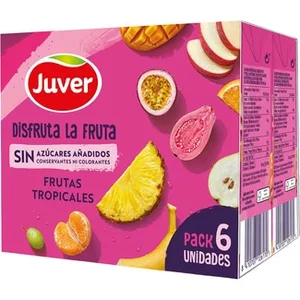 Bebida de Zumo de Frutas Tropicales a Partir de Concentrado sin Azúcares Añadidos Pack 6  Juver Disfruta 200 ML