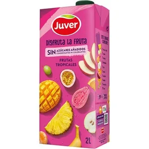 Bebida de Zumo de Frutas Tropicales a Partir de Concentrado sin Azúcares Añadidos  Juver Disfruta 2 L