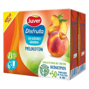 Juver Bebida de Zumo de Melocotón Pack 6 Uds X 200 Ml. 1200 ML