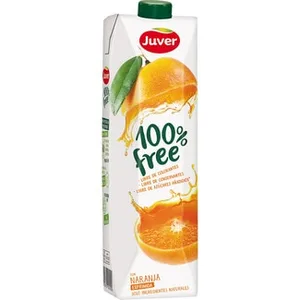 Bebida de Zumo de Naranja Exprimido con Pulpa Juver 100% Free