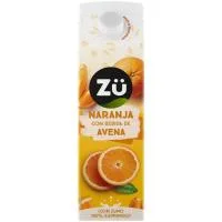 Bebida de Zumo Exprimido de Naranja con Avena Zü, Brik 1 Litro