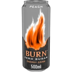 Bebida Energética Carbonatada Zero Azúcar Sabor Melocotón con Taurina, Cafeína y Guaraná Burn