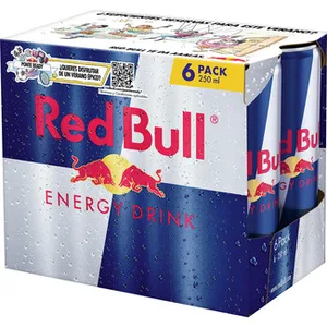Bebida Energética con Cafeína, Taurina, Vitamina B y Agua de los Alpes Pack 6 RED Bull