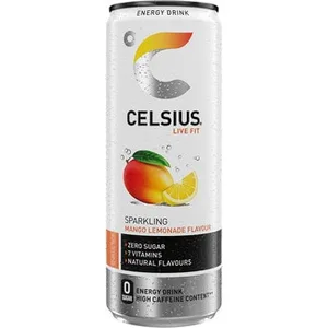 Bebida Energética con Gas Sabor Mango y Limón Zero Azúcar y 7 Vitaminas Alto Contenido en Cafeína Celsius Live FIT
