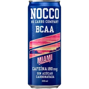 Bebida Energética Sabor Miami Fresa Enriquecida con Bcaa y 180 Mg de Cafeína sin Azúcar Nocco