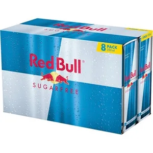 Bebida Energética Sugar Free con Cafeína, Taurina, Vitamina B y Agua de los Alpes Pack 8  RED Bull 25 CL