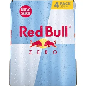 Bebida Energética Zero Azúcares con Cafeína Taurina Vitamina B Pack 4 Agua de los Alpes, Edulcorado con Sacrulosa y Stevia RED Bull