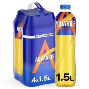 Bebida Isotónica Sabor Naranja Pack 4  Aquarius 1.5 L
