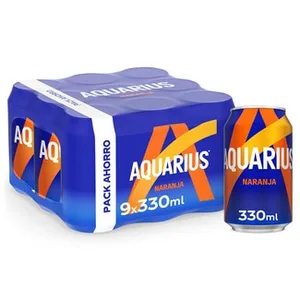 Bebida Isotónica Sabor Naranja Pack Ahorro 9  Aquarius 33 CL