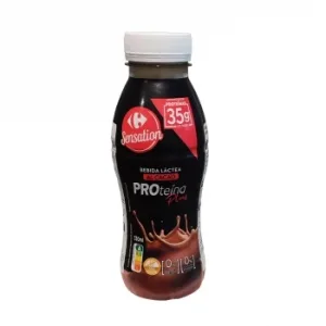 Bebida Láctea Desnatada al Cacao Proteína Plus Carrefour Sensation sin Gluten y sin Azúcar Añadido 330 Ml.
