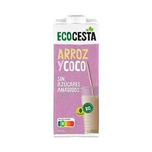 Ecocesta Bebida Vegetal de Arroz y Coco Ecológicos, sin Azúcares Añadidos 1 L. 1000 ML