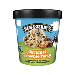 BEN & Jerry"s Tarrina de Helado de Caramelo, con Torcitos de Brownie y Galletas de Chocolate Caramel Brownie Party 465 Ml. 405 G
