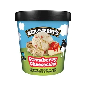 BEN & Jerry"s Tarrina de Helado de Tarta de Queso con Fresa con Trocitos de Cookies 465 Ml.