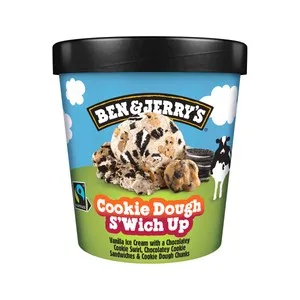 BEN & Jerry"s Tarrina de Helado de Vainilla con Remolinos, Sandwiches y Trocitos de Cokies de Chocolate 465 M. 465 ML