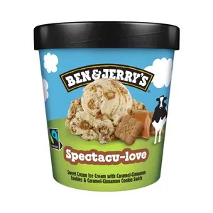 BEN & Jerry´s Spectacu-love Tarrina de Helado de Nata con Galletas Caramelizadas con Canela 465 Ml.