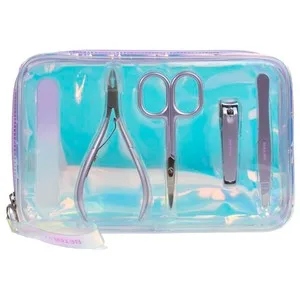Beter Glazed Collection Neceser Transparente con Asa y Kit de Manicura.