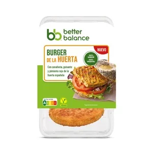 Better Balance Burger Vegetariana (0% Carne, 100% Sabor) con Zanahoria, Guisante y Pimiento Rojo  2 X 80 G. 160 G