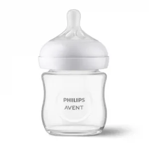 Biberón de Vidrio Tetina de Silicona 0m+ Natural Response Philips Avent 120 Ml.
