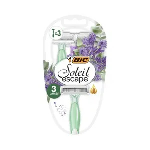 BIC Soleil Escape Maquinilla Desechable para Depilación Femenina con Cabezal de 3 Hojas 3 Uds.