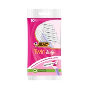 BIC Twin Lady Maquinillas Desechables con Cabezal de Doble Hoja 10 Uds.