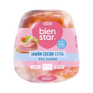 EL Pozo Bien Star Jamón Cocido Extra Reducido en Sal - Loncha Normal 2 a 3 Mm 127.5 G