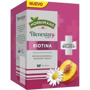 Bienestar +plus Biotina Infusión de Manzanilla, Melocotón y Regaliz sin Teína  Hornimans 0.06 KG