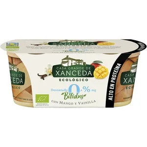 Bífidus con Mango y Vainilla Desnatado 0,4 M.g. sin Gluten Ecológico Pack 2 Unidades Casa Grande de Xanceda