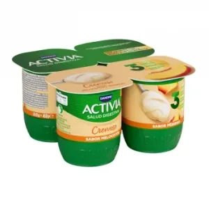 Bífidus Cremoso de Melocotón Danone Activia Pack de 4 Unidades de 115 G.