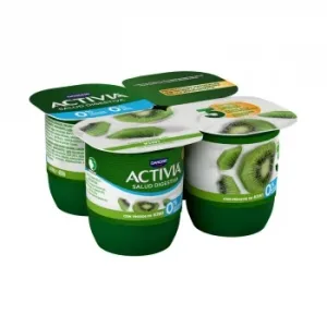 Bífidus Desnatado con Kiwi Danone Activia sin Azúcar Añadido Pack de 4 Unidades de 120 G.