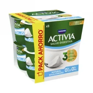 Bífidus Desnatado Edulcorado Natural Danone Activia Pack de 8 Unidades de 120 G.