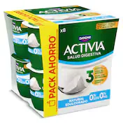 Bífidus Natural Desnatado Edulcorado Activia Vaso 8 X 120 G