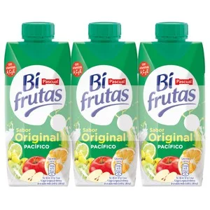 Bifrutas Leche con Zumo de Frutas del Pacífico y 0% Materia Grasa Bifrutas de Pascual 3 X 330 Ml. 990 ML