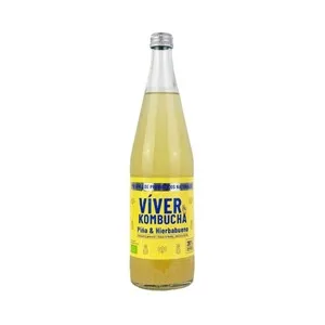 Viver Bio Bebida Fermentada de Té (kombucha)  Ecológica Sabor a Piña y Hierbabuena 700 Ml.