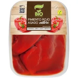 Bio Pimiento Rojo Entero Asado Ecológico y sin Gluten  Surinver 250 G