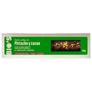 Artipa Bio´s Turrón Ecológico de Pistacho y Cacao sin Azúcares Añadidos 150 G.