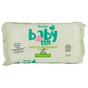 Alcampo Baby Bio Toallitas Húmedas para Bebé con Algodón y Aloe Vera Ecológicos 64 Uds.