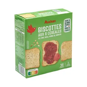 Producto Alcampo Biscotes de 6 Cereales en Sobres de 2 Uds. 300 G.