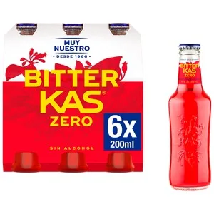Bitter KAS Zero  Bitter sin Azúcar y sin Alcohol Pack de 6x250 Ml. 1200 ML