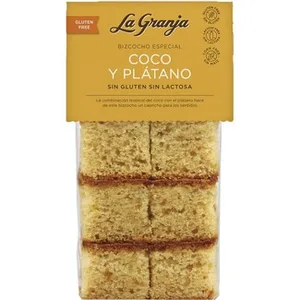Bizcocho Especial de Coco y Plátano sin Gluten y sin Lactosa la Granja